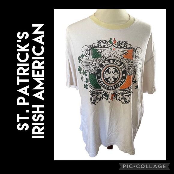 St. Patrick’s Irish American Short Sleeve White Graphic T-Shirt Size X-Large - Picture 1 of 8